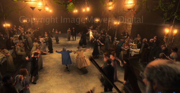 Dance hall in A Christmas Carol.